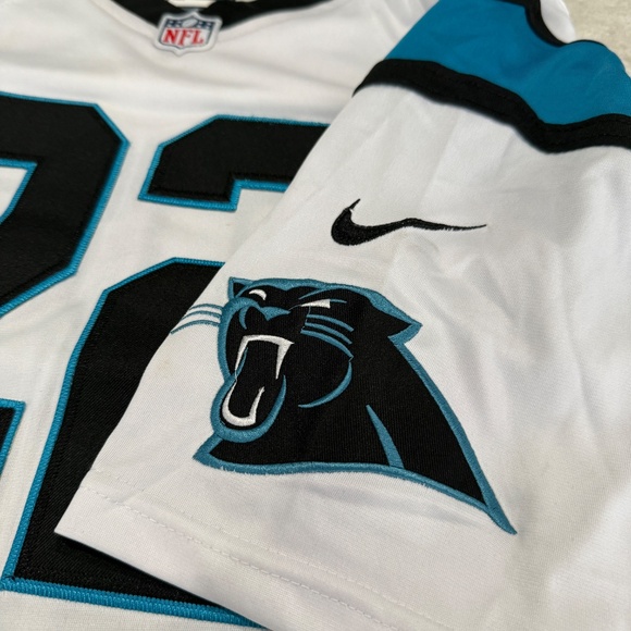 NFL x Nike Carolina Panthers White Jersey #22 McCaffrey Mens Jersey Small - Picture 3 of 5